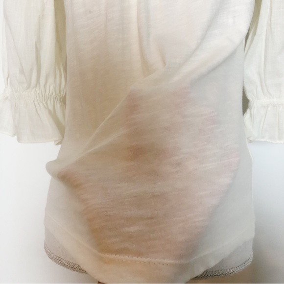 NWT By Anthropologie Smocked Puff-Sleeve Knit Top in Ivory Size XS - Picture 11 of 16